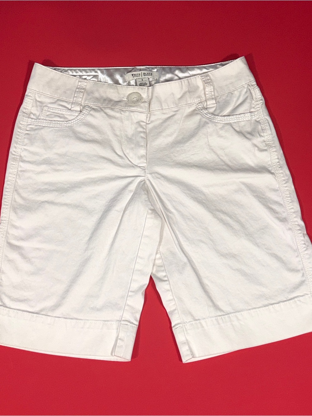 White House Black Market Women's White Bermuda Shorts